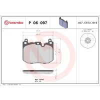 Bremsbelagsatz Scheibenbremse 15 mm BREMBO für u.a....