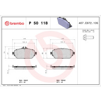 Bremsbelagsatz Scheibenbremse 19 mm BREMBO für u.a....