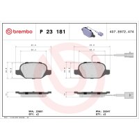 Brake pad set disc brake 15 mm BREMBO suitable for e.g....