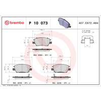 Brake pad set disc brake 18 mm BREMBO for e.g. OPEL AMPERA-E