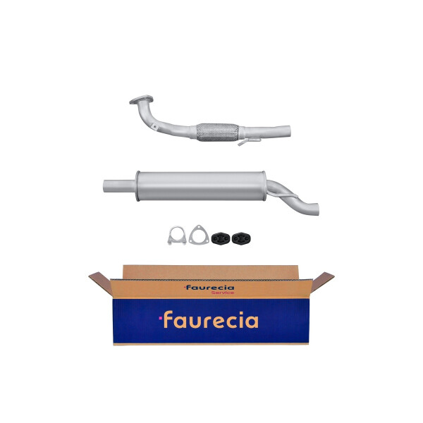 Front Muffler - Front Silencer FAURECIA Kit Easy2Fit for e.g. SKODA Fabia