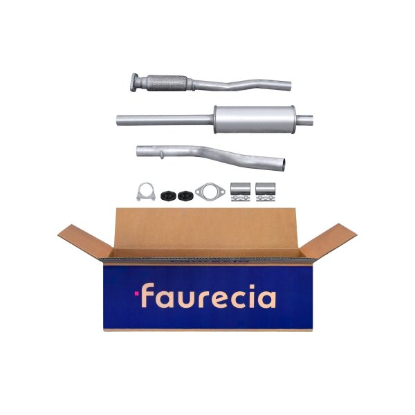 Center Muffler - Centre Silencer FAURECIA Kit Easy2Fit for e.g. FIAT Idea