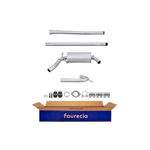 Center Muffler - Centre Silencer FAURECIA Kit Easy2Fit for e.g. FORD Escort