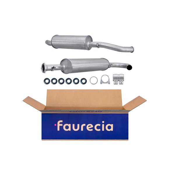 Rear Muffler - Rear Silencer Exhaust System FAURECIA Kit Easy2Fit
