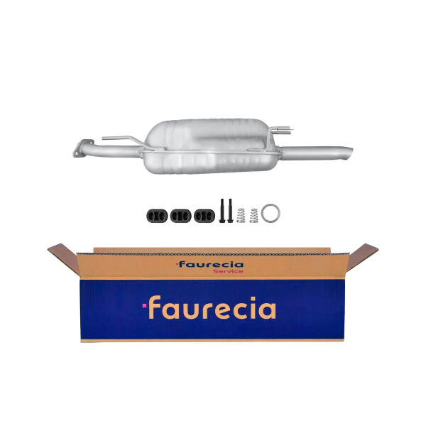 Rear Muffler - Rear Silencer FAURECIA Kit Easy2Fit for e.g. OPEL Astra