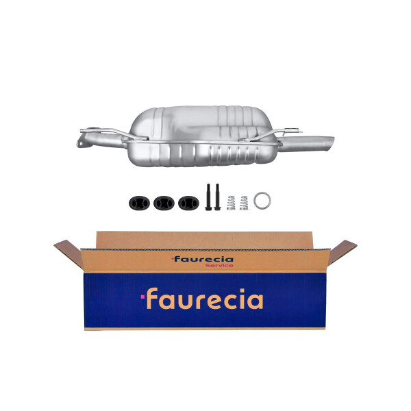 Rear Muffler - Rear Silencer FAURECIA Kit Easy2Fit for e.g. OPEL Astra