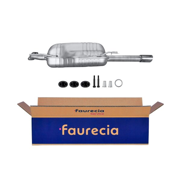 Rear Muffler - Rear Silencer FAURECIA Kit Easy2Fit for e.g. OPEL Astra