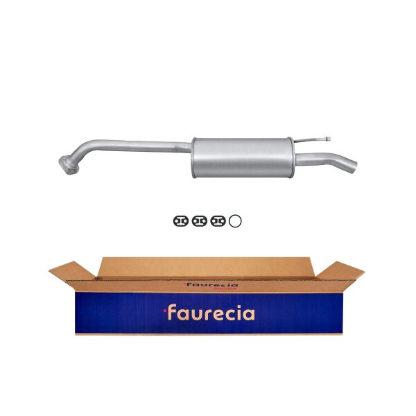 Rear Muffler - Rear Silencer FAURECIA Kit Easy2Fit for e.g. NISSAN Primera