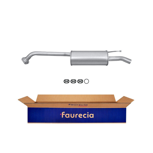 Rear Muffler - Rear Silencer FAURECIA Kit Easy2Fit for e.g. NISSAN Primera