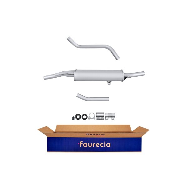 Rear Muffler - Rear Silencer FAURECIA Kit Easy2Fit for e.g. VW Polo