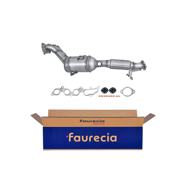 Manifold Catalytic Converter Euro 4 FAURECIA Kit Easy2Fit for e.g. FORD C-Max