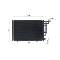 Kondensator Klima mit Trockner Rohre parallel MAHLE für u.a. FORD FIESTA