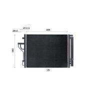 Condenser air conditioning dryer tubes parallel MAHLE for e.g. HYUNDAI ix35