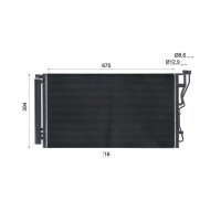 Condenser air conditioning with dryer tubes parallel MAHLE for e.g. KIA OPTIMA