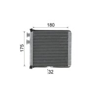 Wärmetauscher Auto-Heizung Alu 180mm - 175mm MAHLE für u.a. LAND ROVER DISCOVERY