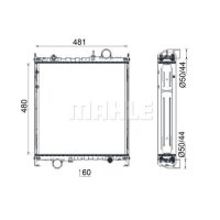 Water cooler with frame MAHLE for FENDT