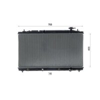Radiator engine fins mechanically joined 768 mm - 400 mm MAHLE for TOYOTA VENZA