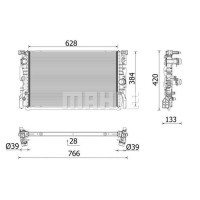 Kühler Motorkühlung MAHLE für BMW 5...