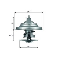 Thermostat coolant temp 92 °C with gasket MAHLE for...