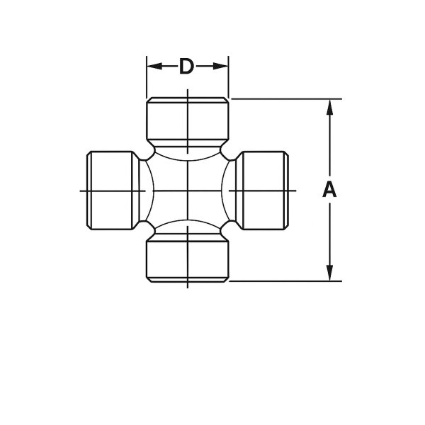 Joint Propshaft Universal Joint Ø 22mm with grease lubrication 56mm LÖBRO