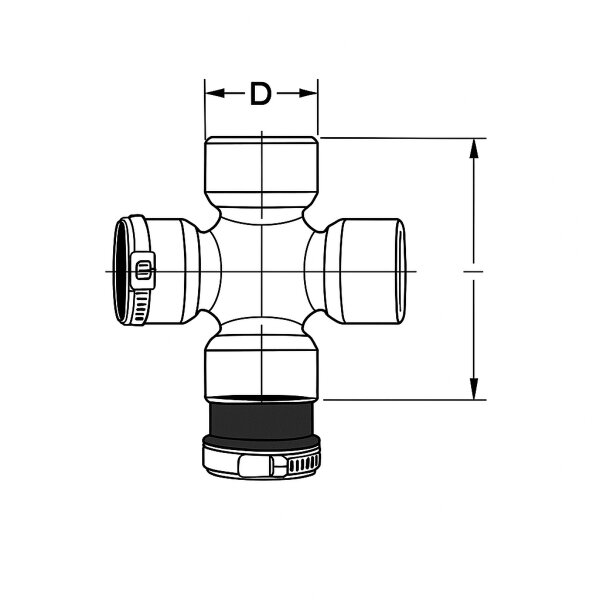 Gelenk Gelenkwelle Kreuzgelenk Ø 27mm mit Fettschmierung 75mm LÖBRO