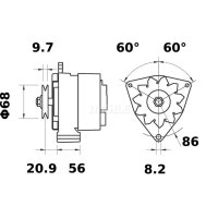 Generator Lichtmaschine MAHLE für MK MERCEDES UNIMOG