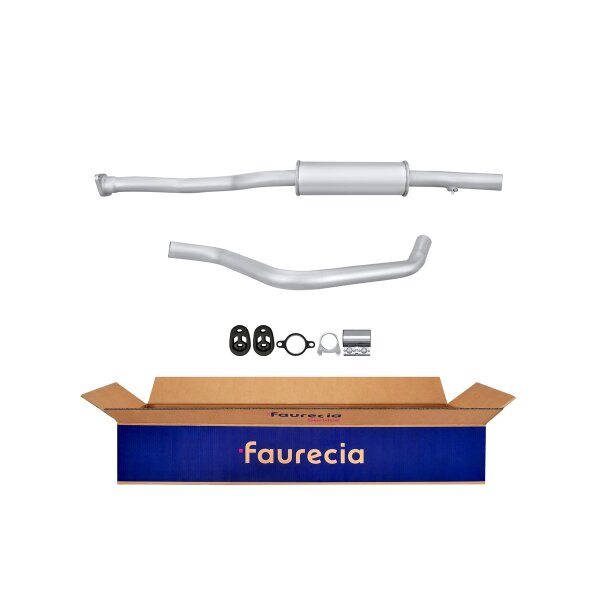 Center Muffler - Centre Silencer FAURECIA Kit Easy2Fit for e.g. FORD Escort