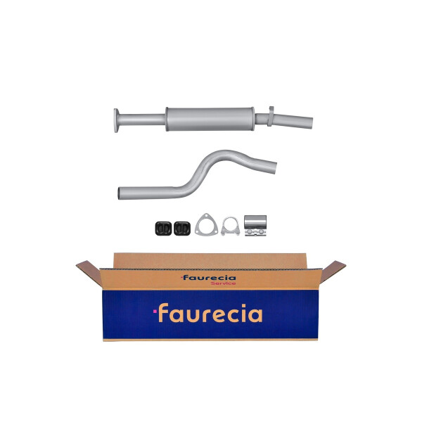 Center Muffler - Centre Silencer FAURECIA Kit Easy2Fit for e.g. OPEL Corsa