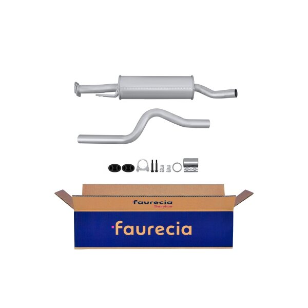 Center Muffler - Centre Silencer FAURECIA Kit Easy2Fit for e.g. OPEL Astra