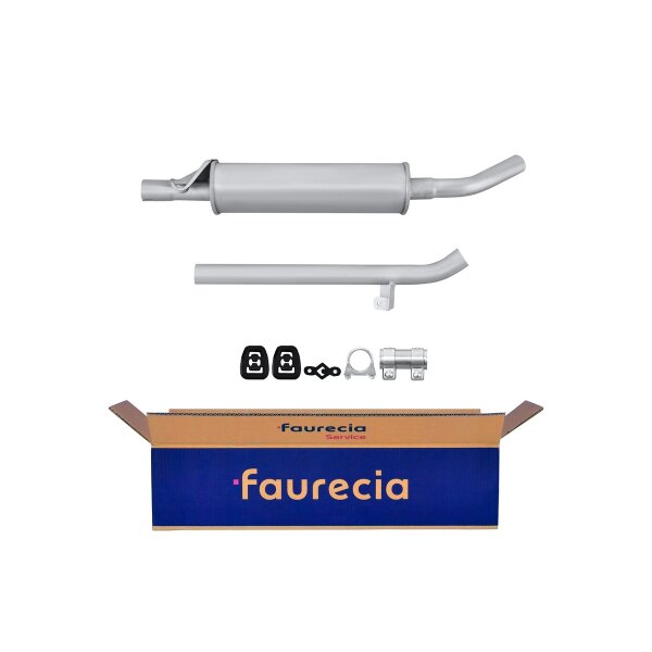 Rear Muffler - Rear Silencer Exhaust System FAURECIA Kit Easy2Fit