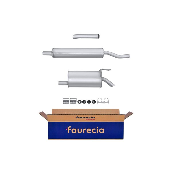 Rear Muffler - Rear Silencer FAURECIA Kit Easy2Fit for e.g. FIAT Multipla