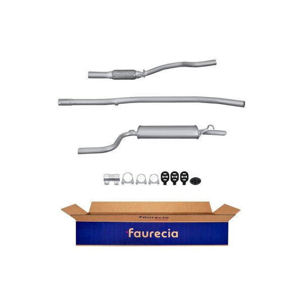 Rear Muffler - Rear Silencer FAURECIA Kit Easy2Fit for FIAT Seicento / 600
