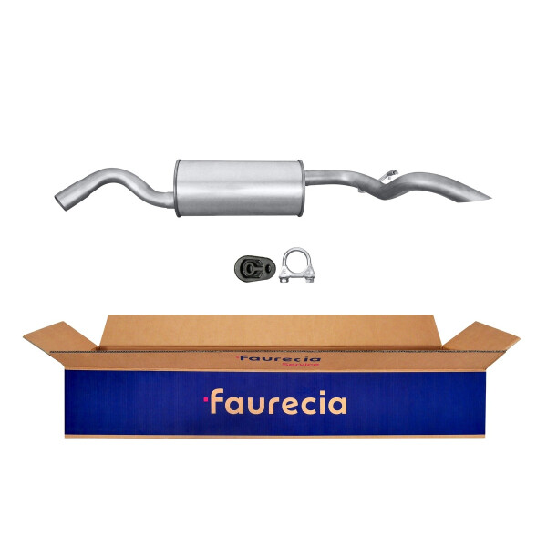 Rear Muffler - Rear Silencer FAURECIA Kit Easy2Fit for e.g. FORD Escort