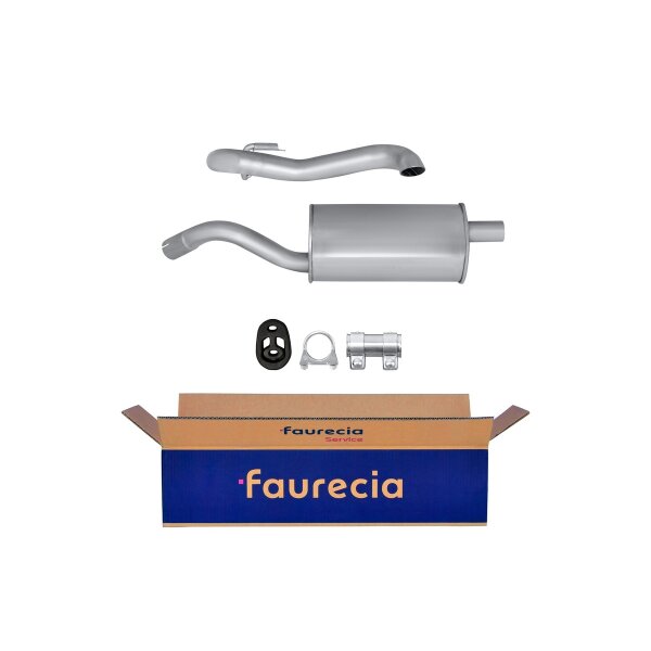 Rear Muffler - Rear Silencer FAURECIA Kit Easy2Fit for e.g. FORD Escort