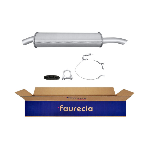 Rear Muffler - Rear Silencer FAURECIA Kit Easy2Fit for e.g. OPEL Astra