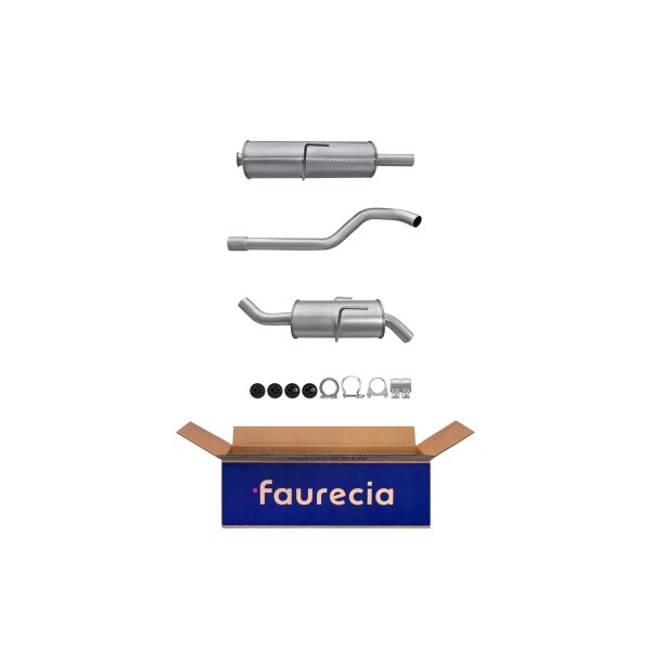 Rear Muffler - Rear Silencer FAURECIA Kit Easy2Fit for e.g. RENAULT Espace