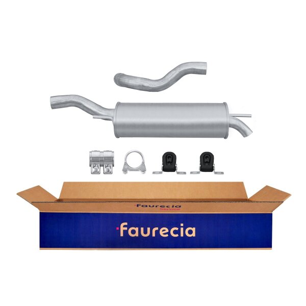 Rear Muffler - Rear Silencer FAURECIA Kit Easy2Fit for e.g. VW Polo