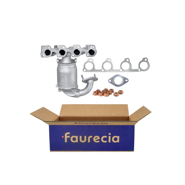 Manifold Catalytic Converter Euro 4 FAURECIA Kit Easy2Fit for e.g. FORD Fiesta