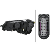 Headlight right 12 V PWY24W with hybrid technology HELLA for SKODA KAROQ