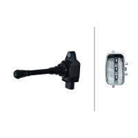 Zündspule geschraubt Kerzenschachtzündspule 3-polig HELLA für u.a. NISSAN MICRA