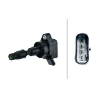 Ignition Coil screwed plug shaft ignition coil 4-pole HELLA for KIA XCEED