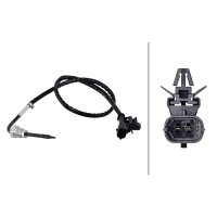Exhaust gas temperature sensor screwed 2-pin 490 mm cable HELLA