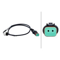 Exhaust gas temperature sensor screwed 2-pin 475 mm cable HELLA