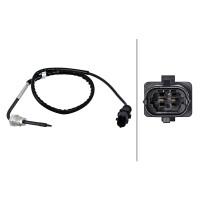 Sensor Abgastemperatur 2-polig 500 mm Kabel HELLA für u.a. IVECO DAILY