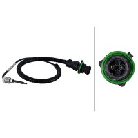 Exhaust gas temperature sensor screwed 2-pin 490 mm cable HELLA