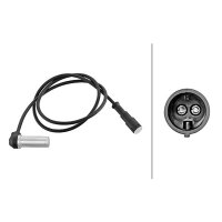 Wheel speed sensor 2-pole inductive sensor 910 mm cable...