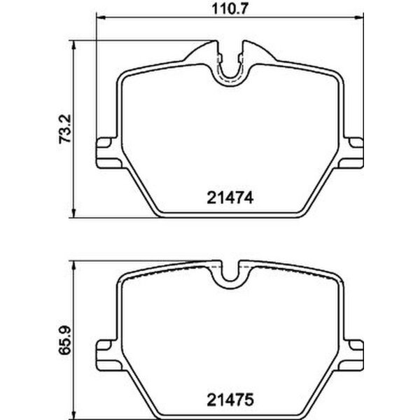Bremsbelagsatz Scheiben mit Verschleißwarnanzeige 16,8 mm HELLA für u.a. BMW 3er