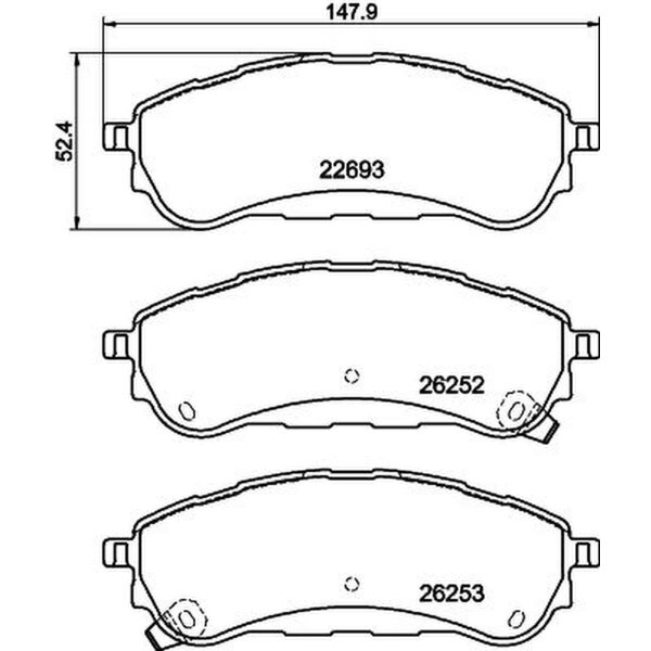 Bremsbelagsatz Scheiben mit Verschleißwarnung 17 mm HELLA für FORD RANGER
