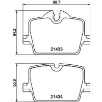 Brake pad set discs with wear warning indicator 17 mm...