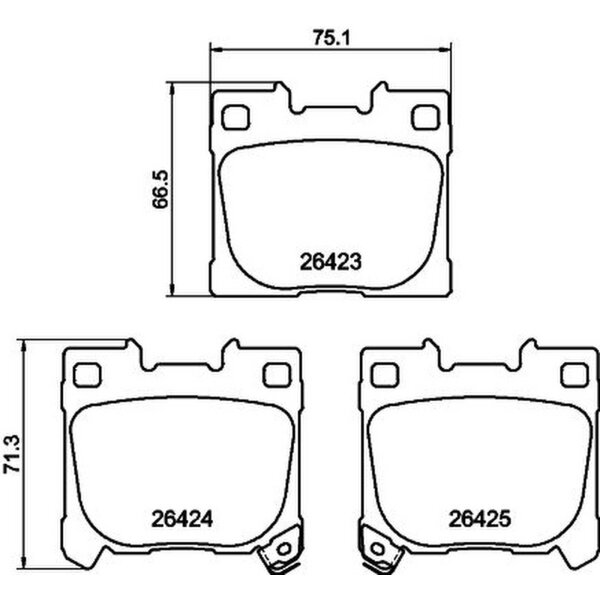 Bremsbelagsatz Scheiben mit Verschleißwarnung 14,6 mm HELLA für TOYOTA YARIS